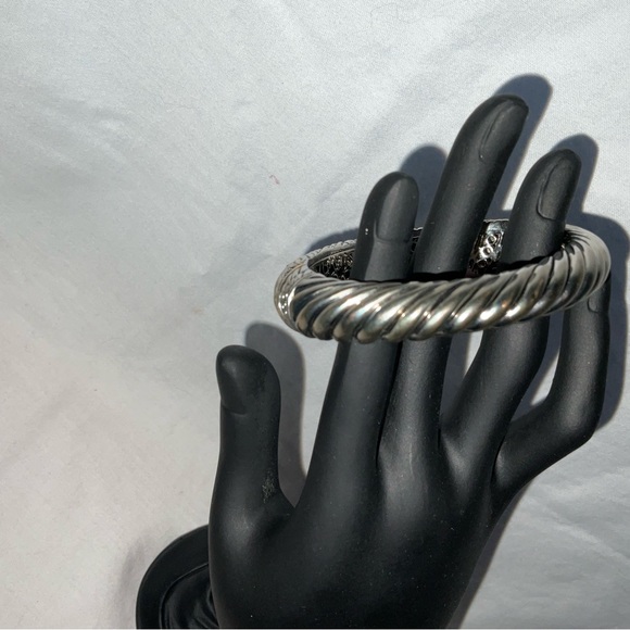 Bracelet, Emma Skye Stainless Steel and Crystal Hinge Bracelet - Picture 8 of 9